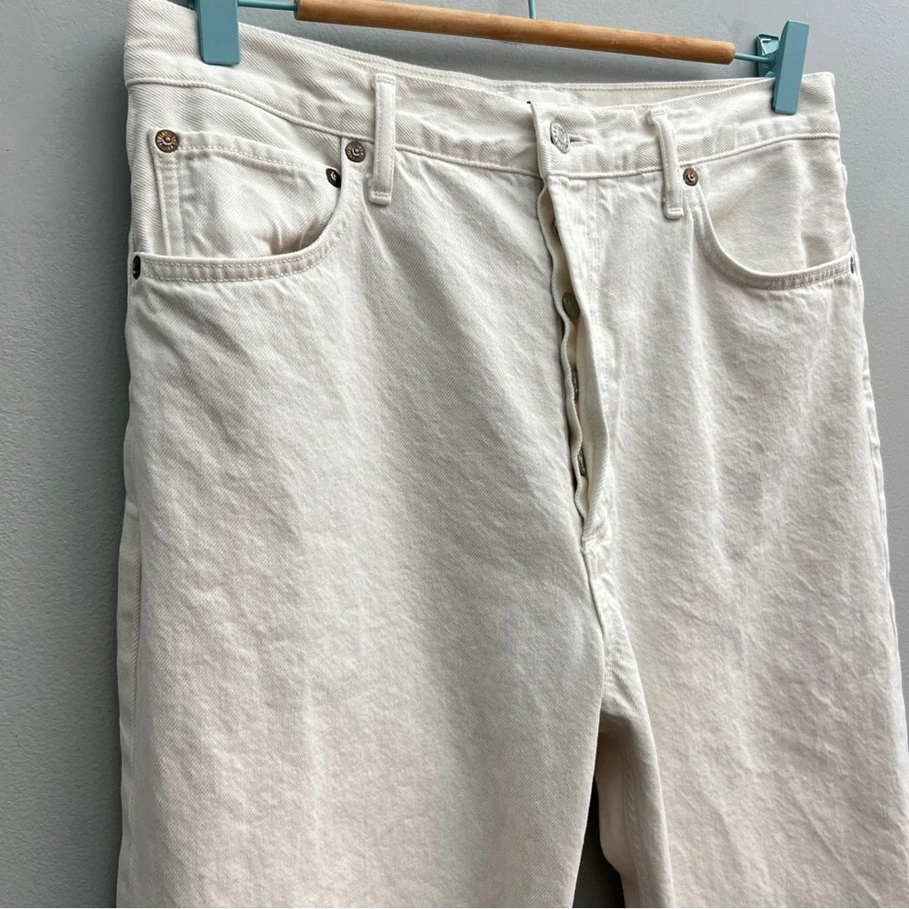 Agolde 90s Pinch High Rise Raw Hem in Marshmallow, Size 30 - Picture 2 of 5